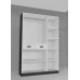 3 Door Plywood Wardrobe, Color Black Carrara Marble Super Gloss