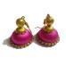 Stylish Hook Multi color Silk Thread Earring Fabric, Plastic, Silk Dori Jhumki Earring