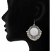 German silver oxidized round mirror tassel earring Alloy Drops & Danglers