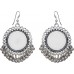 German silver oxidized round mirror tassel earring Alloy Drops & Danglers