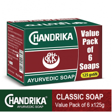 Chandrika Classic Ayurvedic Handmade Soap, 125g (Pack of 6)