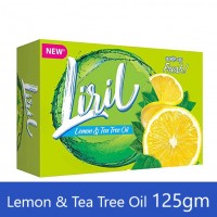 Liril Lemon & Tea Tree Soap, Maintains Oil Balance, Removes Germs For Fresh And Moisturized Skin, 125 g