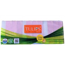 Tulips Cotton Swabs - 12 Packs - Each 100 Stems - 200 Tips - Ear Buds