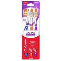 Colgate ZigZag Anti-Bacterial Toothbrush Medium 3 pcs