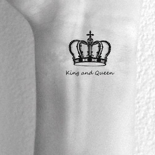 Waterproof Temporary Tattoo Sticker Royal Crowns Wrist Finger Fake Tattoos 2pcs King And Queen Tatto Stickers