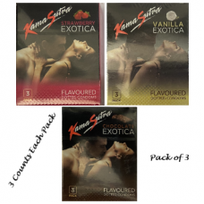 Kamasutra Dotted Condoms Strawberry Vanilla Chocolate Exotica 