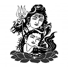 Shiva with Parvathi Black Temporary Tattoo Stickers