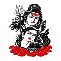 Shiva with Parvathi Red Temporary Tattoo Stickers