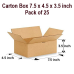 Carton Box 7.5 x 4.5 x 3.5 inch Pack of 25