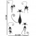 Cat Temporary Tattoo Black Stickers