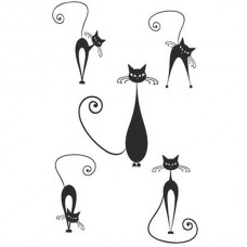 Cat Temporary Tattoo Black Stickers