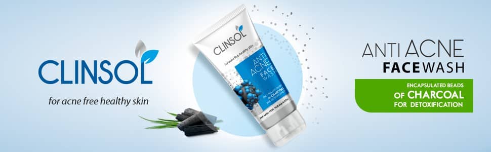 Clinsol Anti Acne Soap Free Charcoal Face wash Suitable for All Skin Type for Clean & Acne Free Skin Face Wash 70g